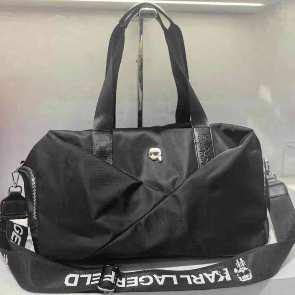 Black Karl Lagerfeld Pink Ikonik Duffle Bag