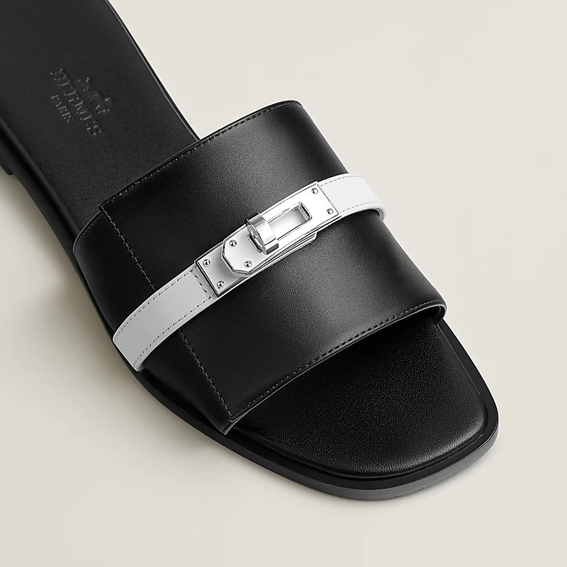 Hermes Paris Birkin Black Premium Quality Women's Flat Sandals-3