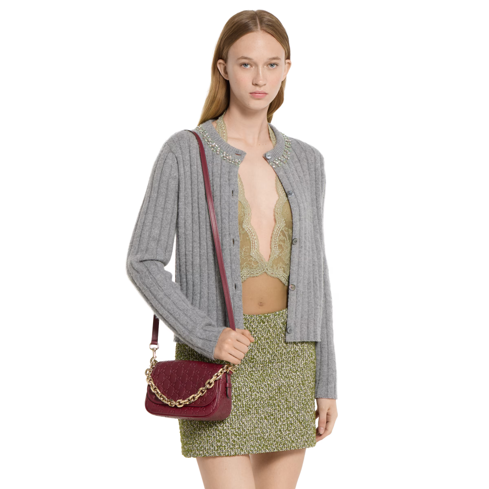 Gucci Emblem Wine Sling Bag-thumb-9