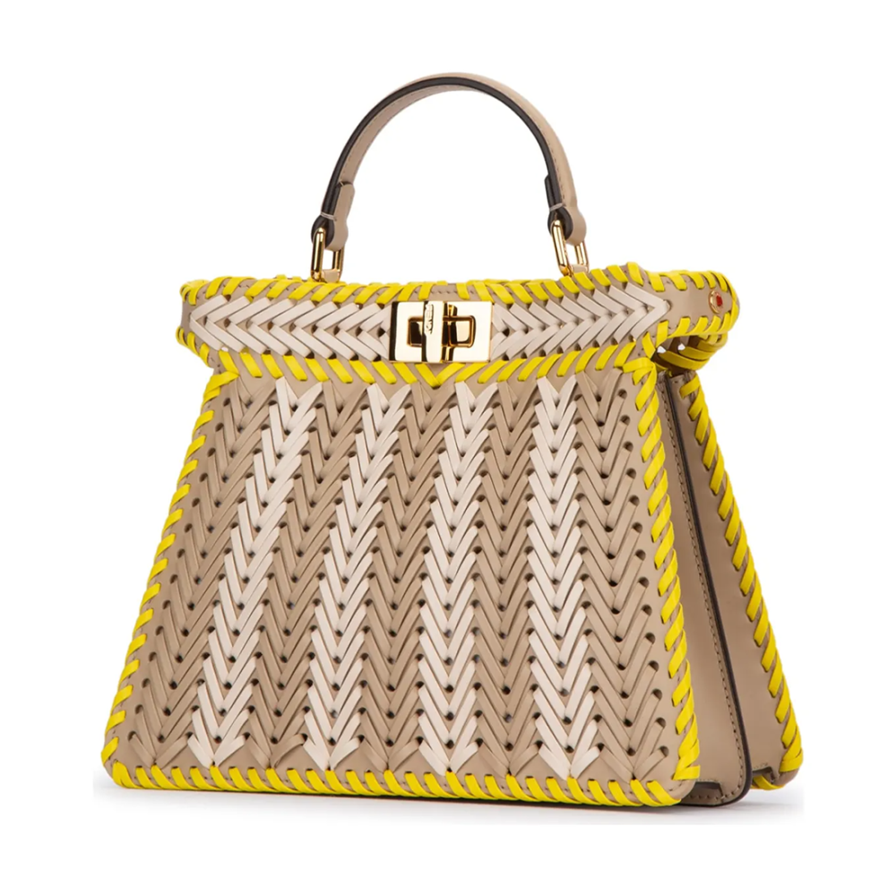 Fendi Peekaboo ISeeU Multicolor Interlaced Handbag-thumb-1