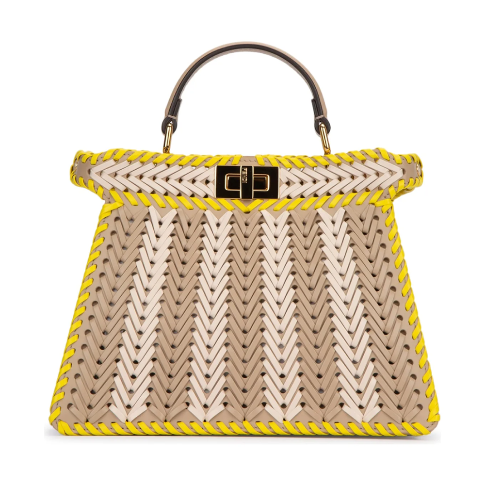 Fendi Peekaboo ISeeU Multicolor Interlaced Handbag-thumb-0