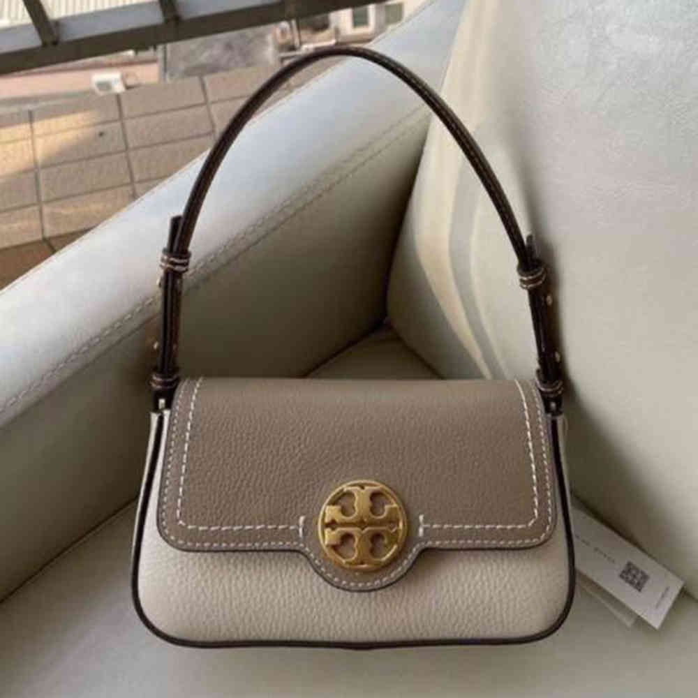 White Tory Burch Small Felix Two Way Hanging Black Handbag