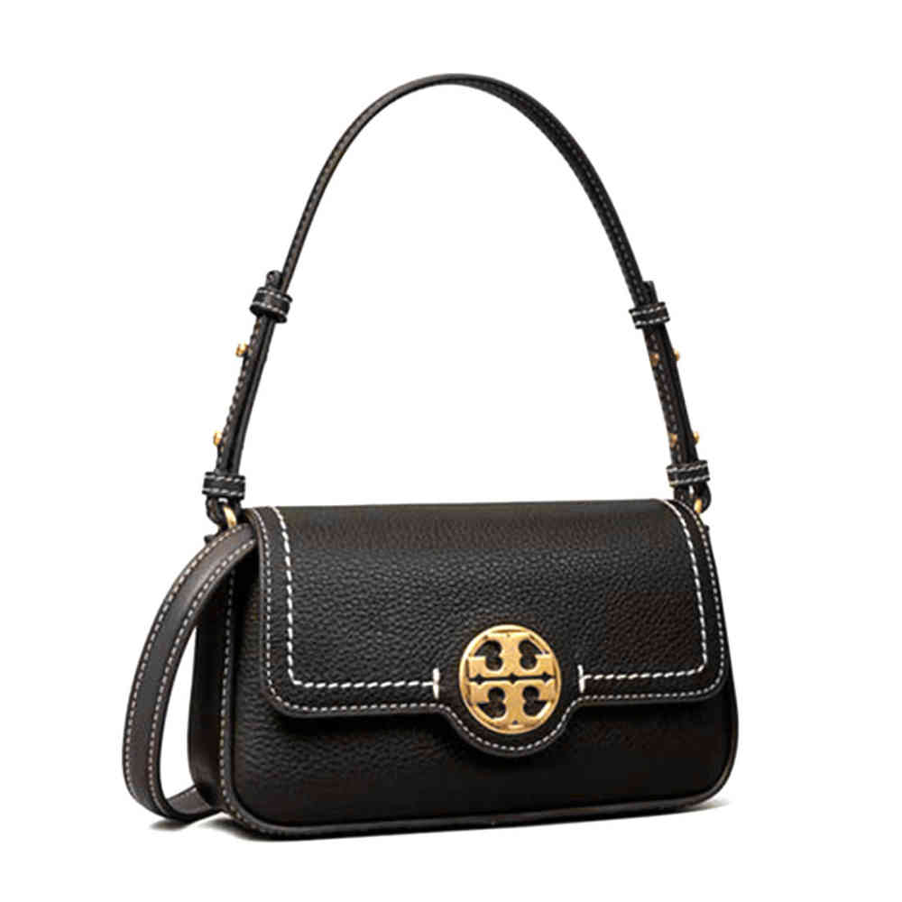 Tory Burch Small Felix Two Way Hanging Black Handbag-1