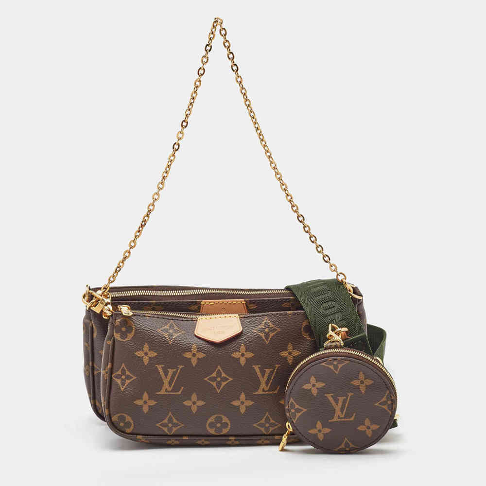 Louis Vuitton Multi Pochette Brown & Green Crossbody Bag-thumb-0