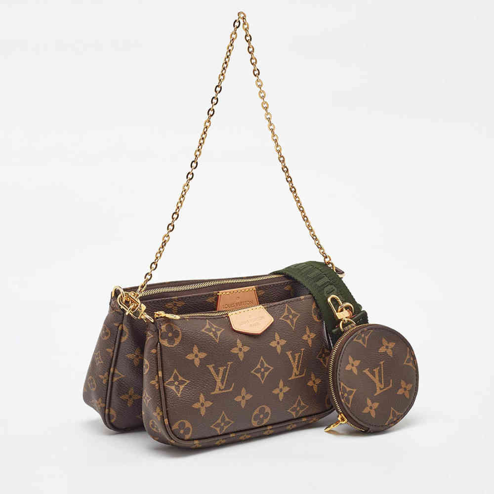 Louis Vuitton Multi Pochette Brown & Green Crossbody Bag-thumb-1