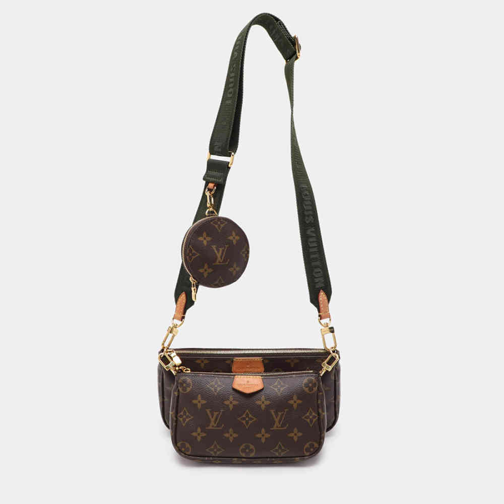 Louis Vuitton Multi Pochette Brown & Green Crossbody Bag-thumb-2