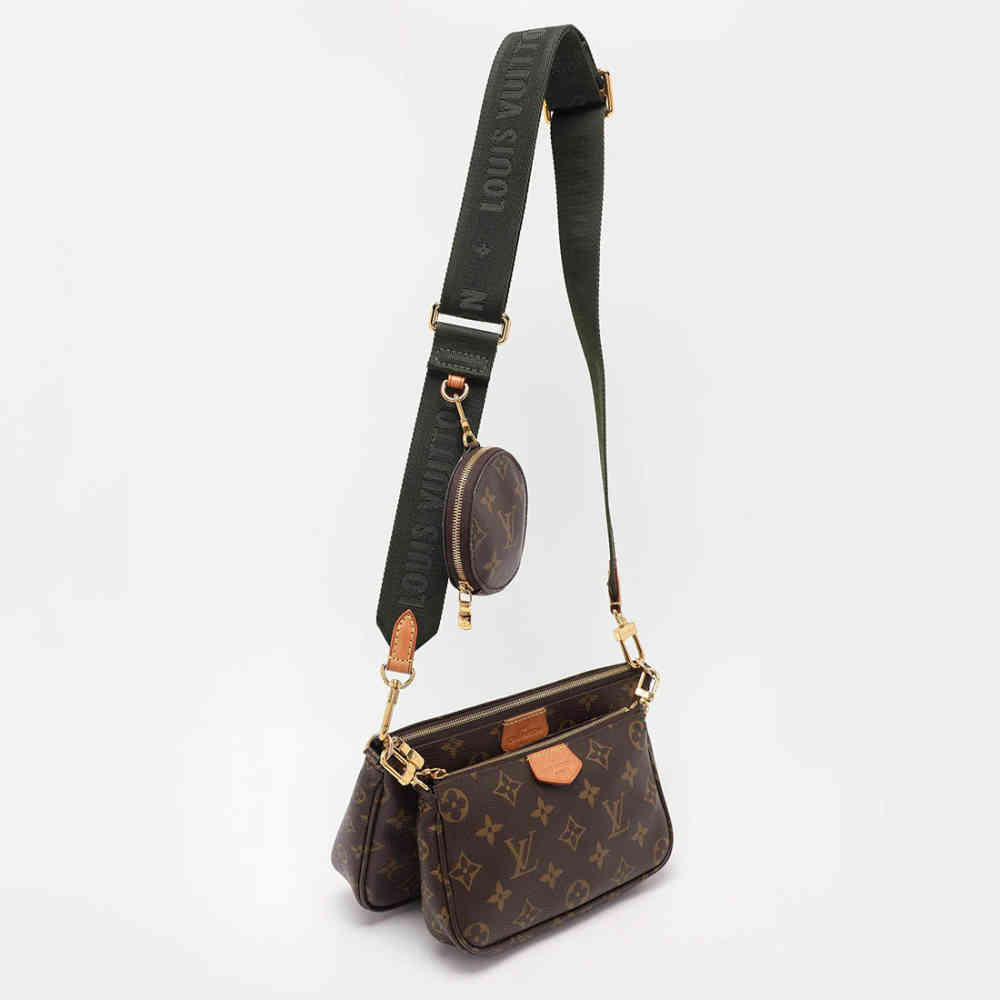 Louis Vuitton Multi Pochette Brown & Green Crossbody Bag-thumb-3