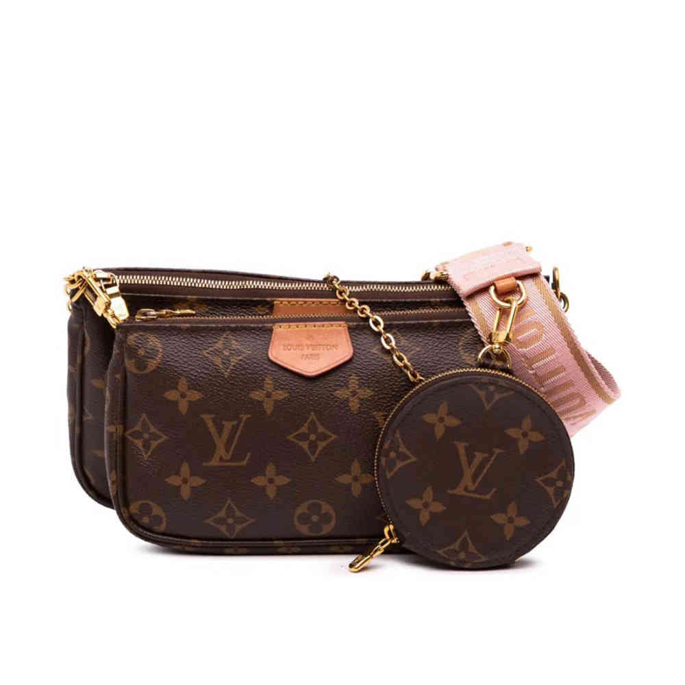 Brown Louis Vuitton Multi Pochette Brown & Green Crossbody Bag