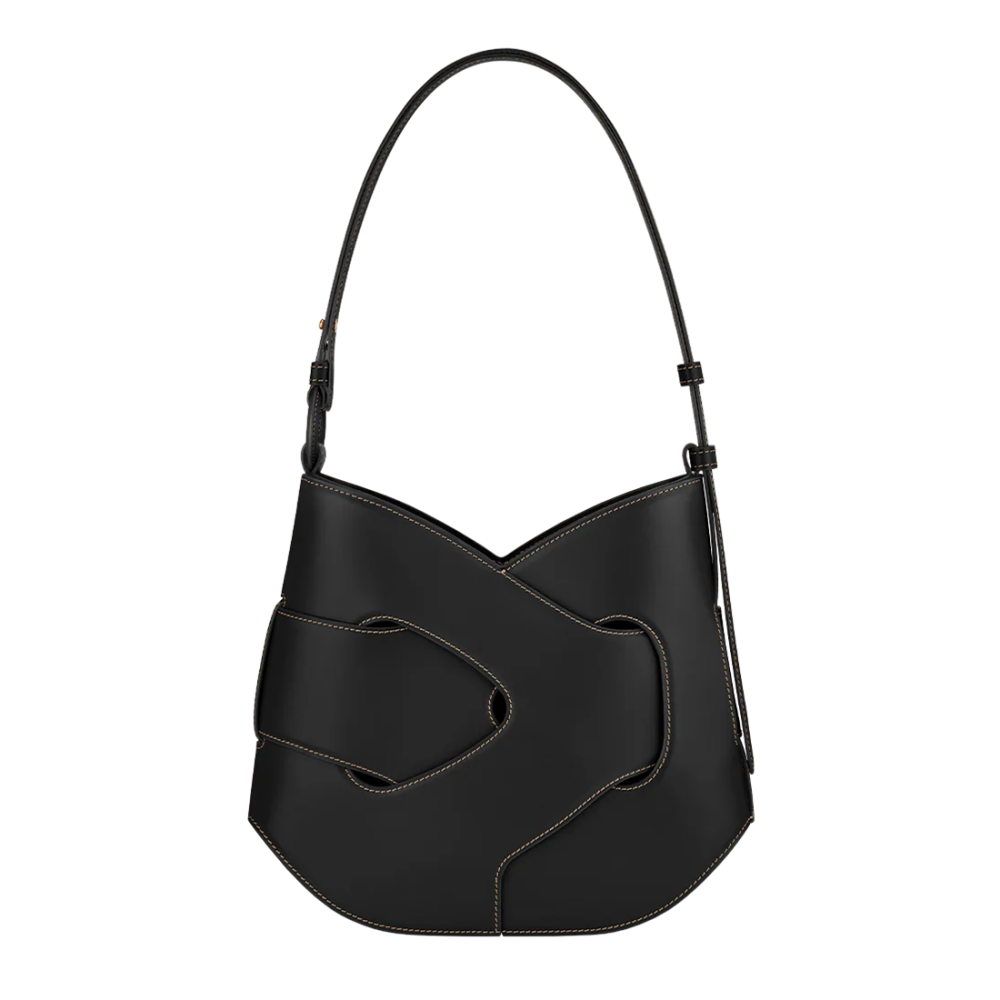 Black Polene Nodde Beige Bucket Bag