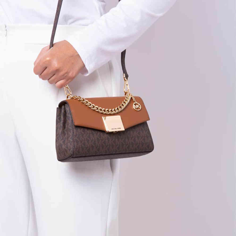 Michael Kors Lita Brown Medium Sling Bag-1