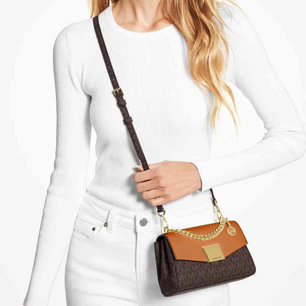 Michael Kors Lita Brown Medium Sling Bag-2