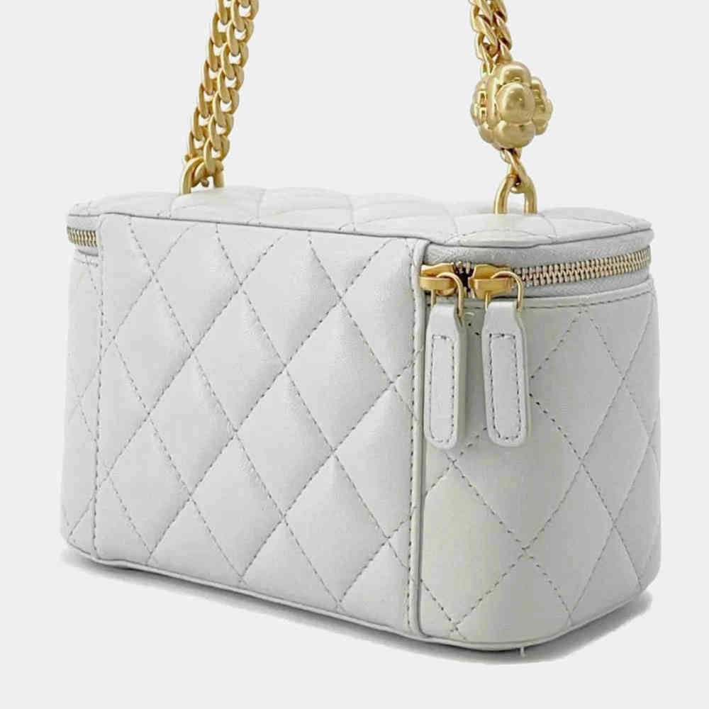 Chanel Vanity White Handbag-thumb-1