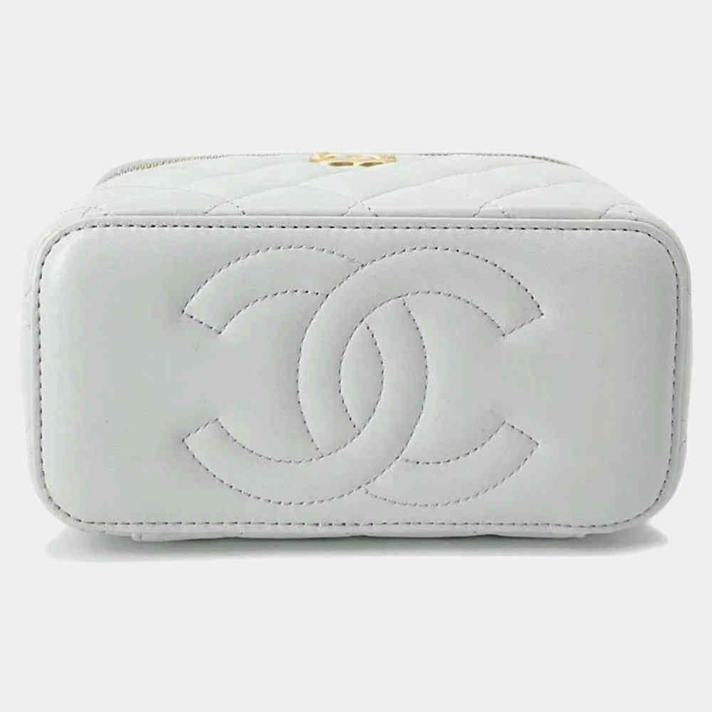 Chanel Vanity White Handbag-thumb-2