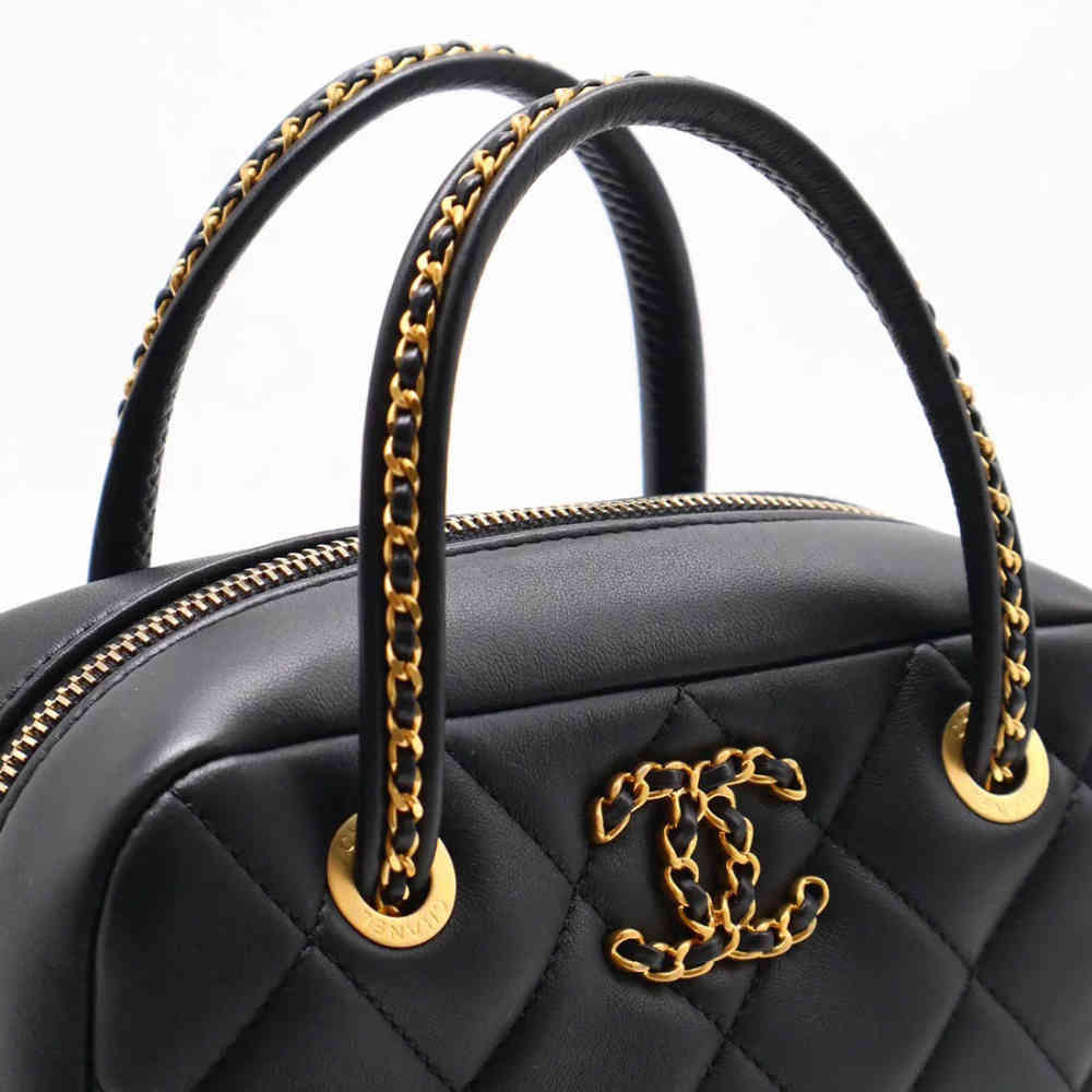 Chanel Small Black Bowling Sling Bag-4