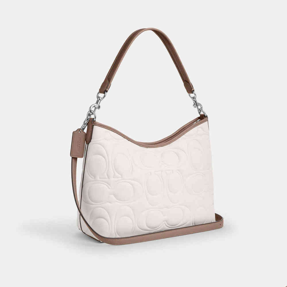 Coach Emboss Laurel White Shoulder Bag-1