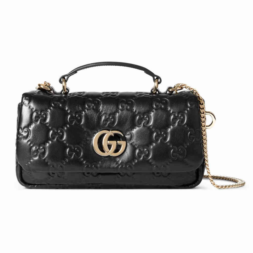 Black Gucci GG Milano Top Handle Red Sling Bag
