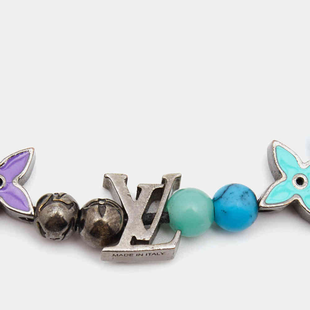 Louis Vuitton Blue Stone Adjustable String Bracelet-thumb-1