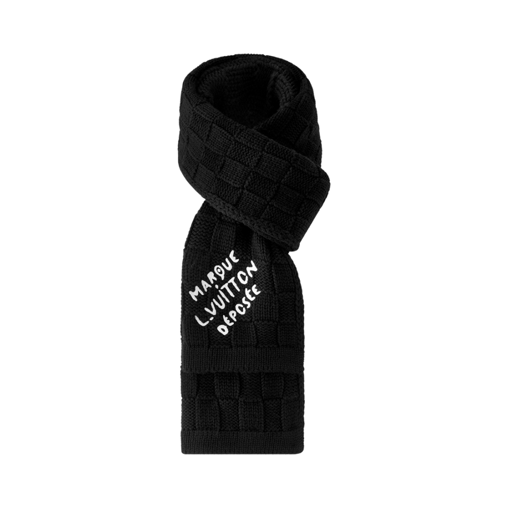 Louis Vuitton Damier Black Snug Scarf M90841-1