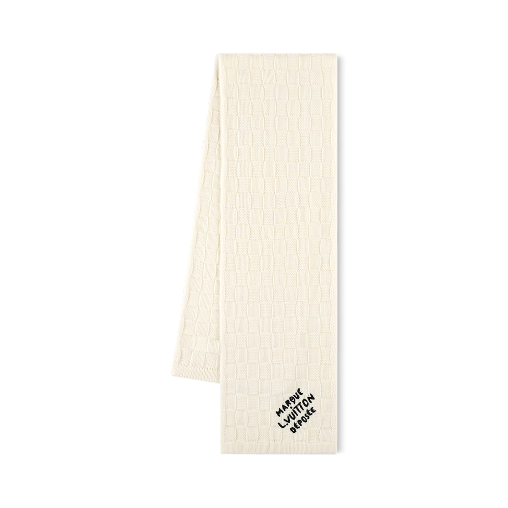 White Louis Vuitton Damier Black Snug Scarf M90841