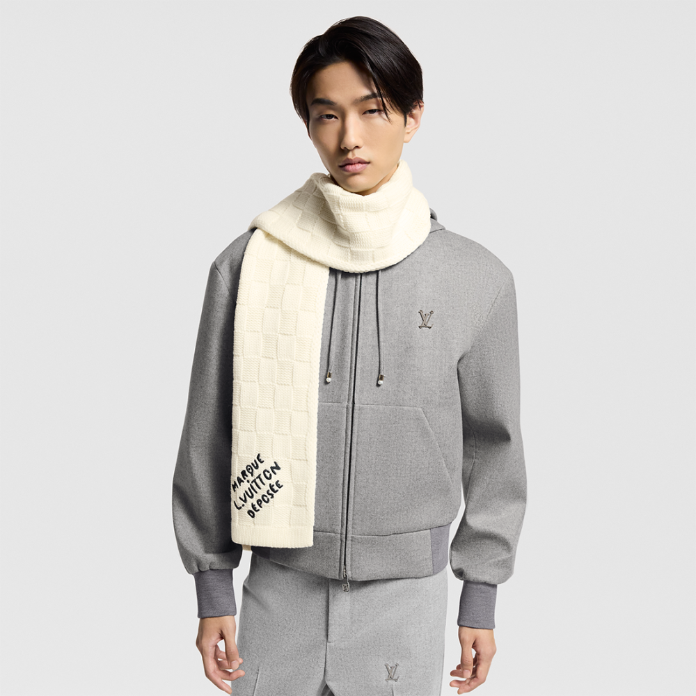 Louis Vuitton Damier White Snug Scarf M90841-thumb-3
