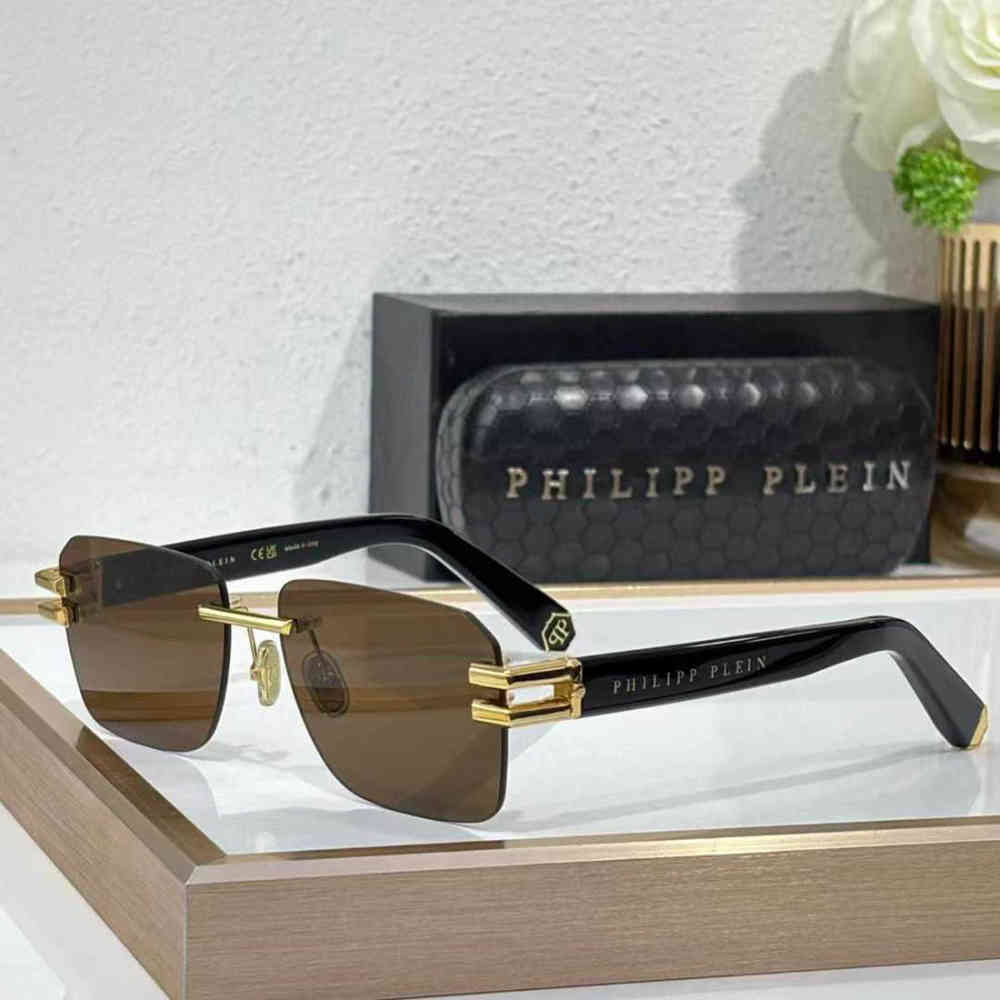 Brown Philipp Plein Light Brown Luxury Sunglasses