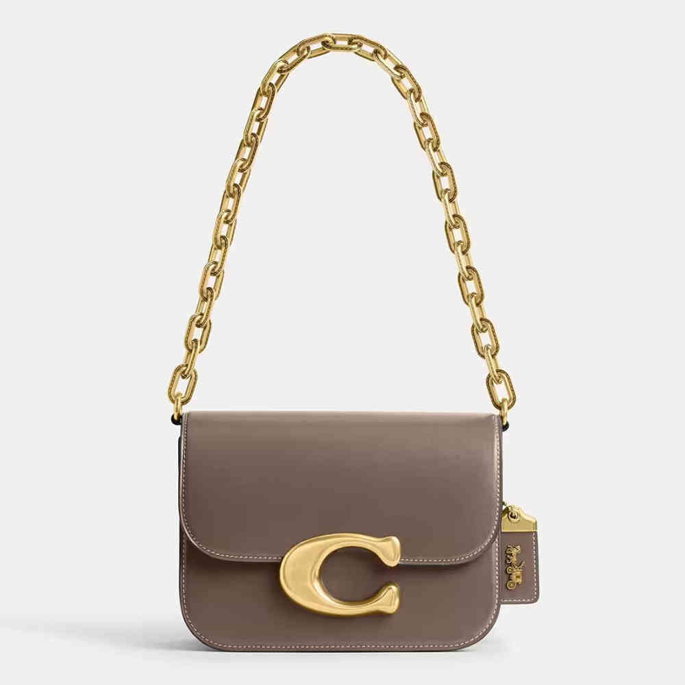 Beige Coach Idol Signature Red Shoulder bag
