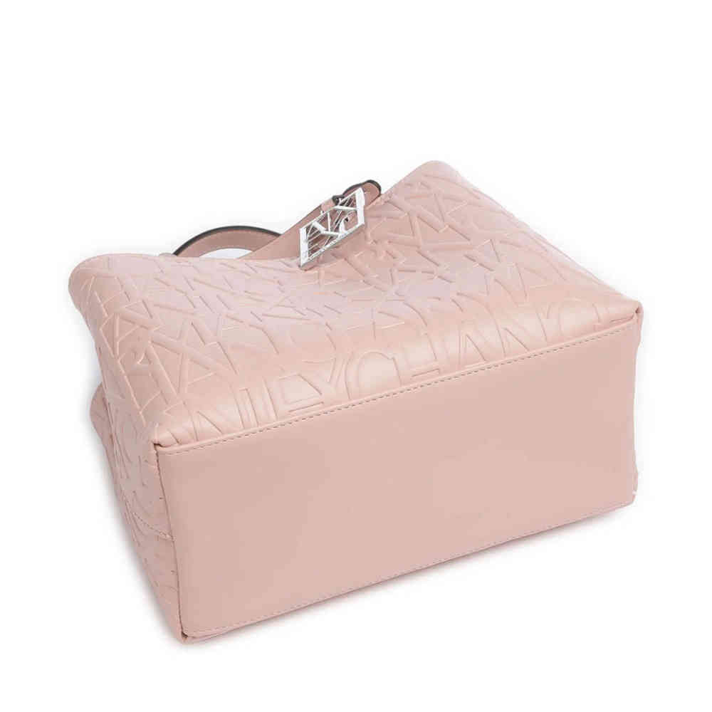 Armani Exchange Glossy Embossed Logo Pink HandBag-thumb-1