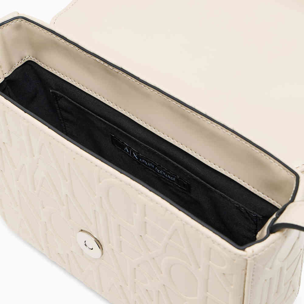 Armani Exchange Emboss Logo White Sling Bag-4
