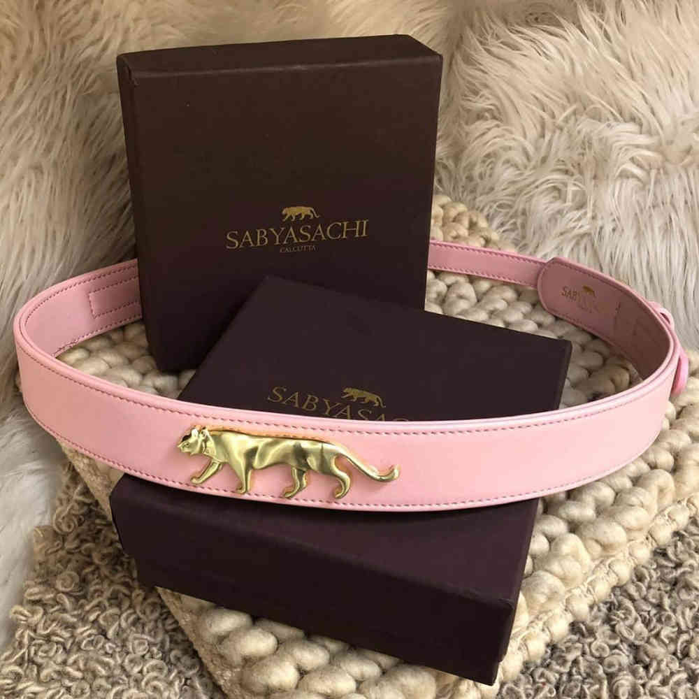 Sabyasachi Royal Bengal Tiger Logo Pink Belt-1