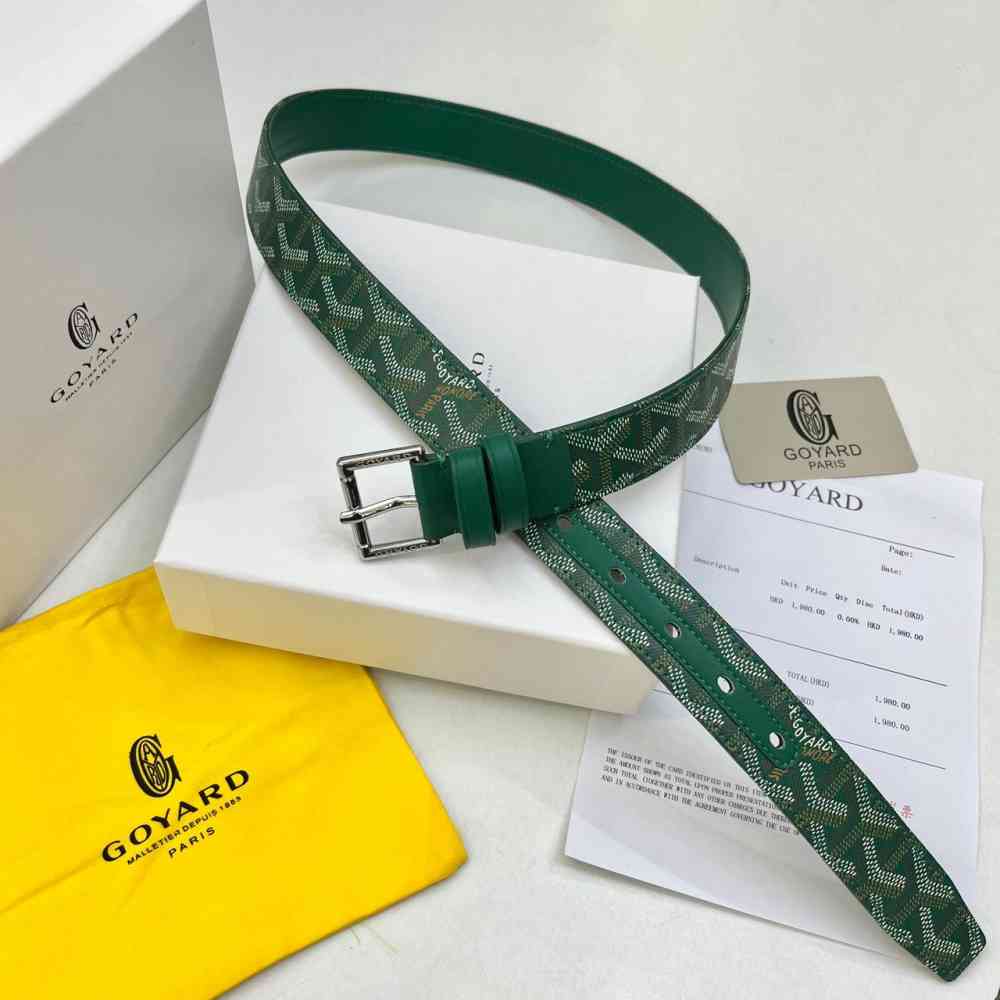 Green Goyard White Premium Quality Belt
