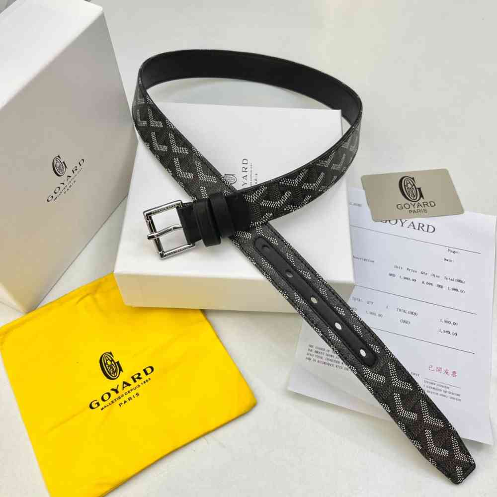 Black Goyard White Premium Quality Belt