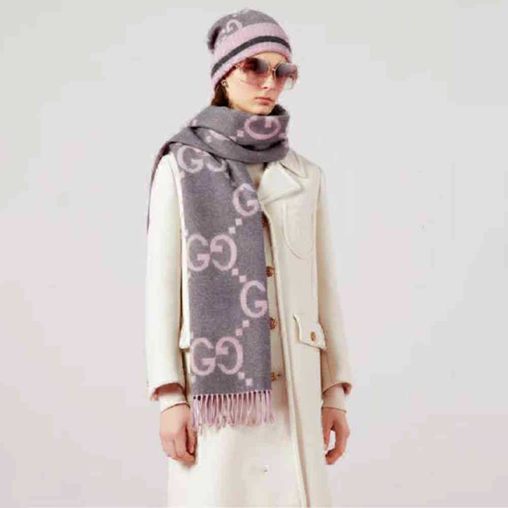 Gucci Cashmere Grey Woolen Muffler-1