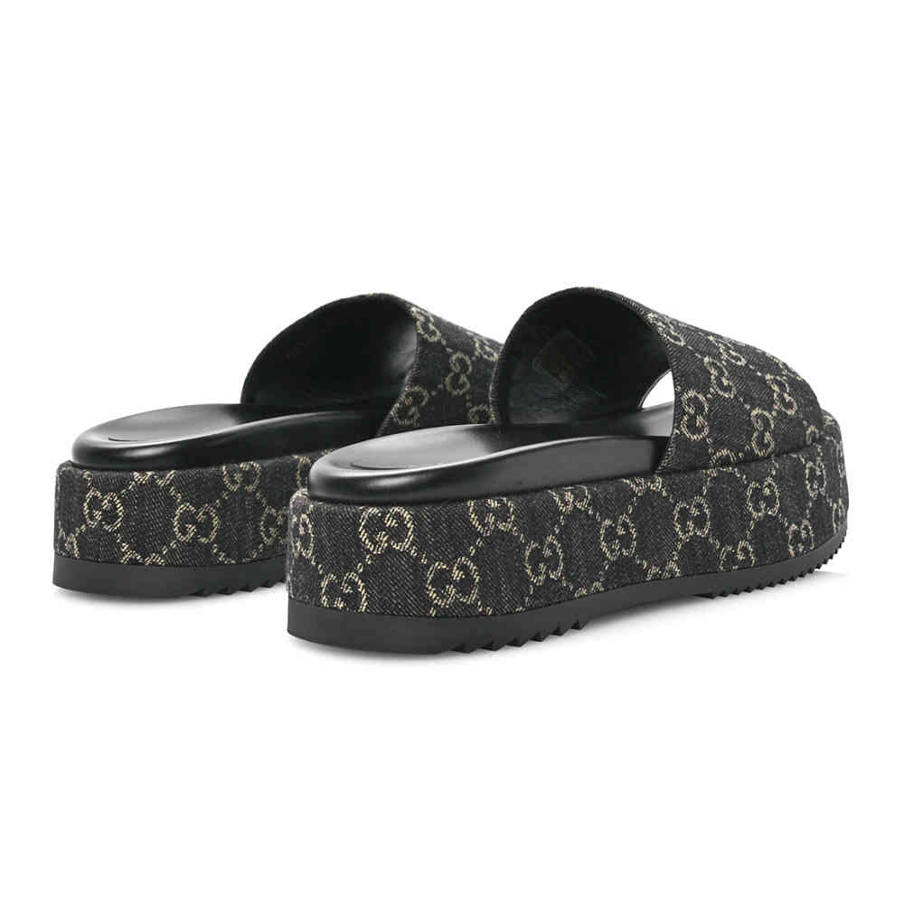 Gucci Black Premium Quality Women's Flat Sandals-thumb-2