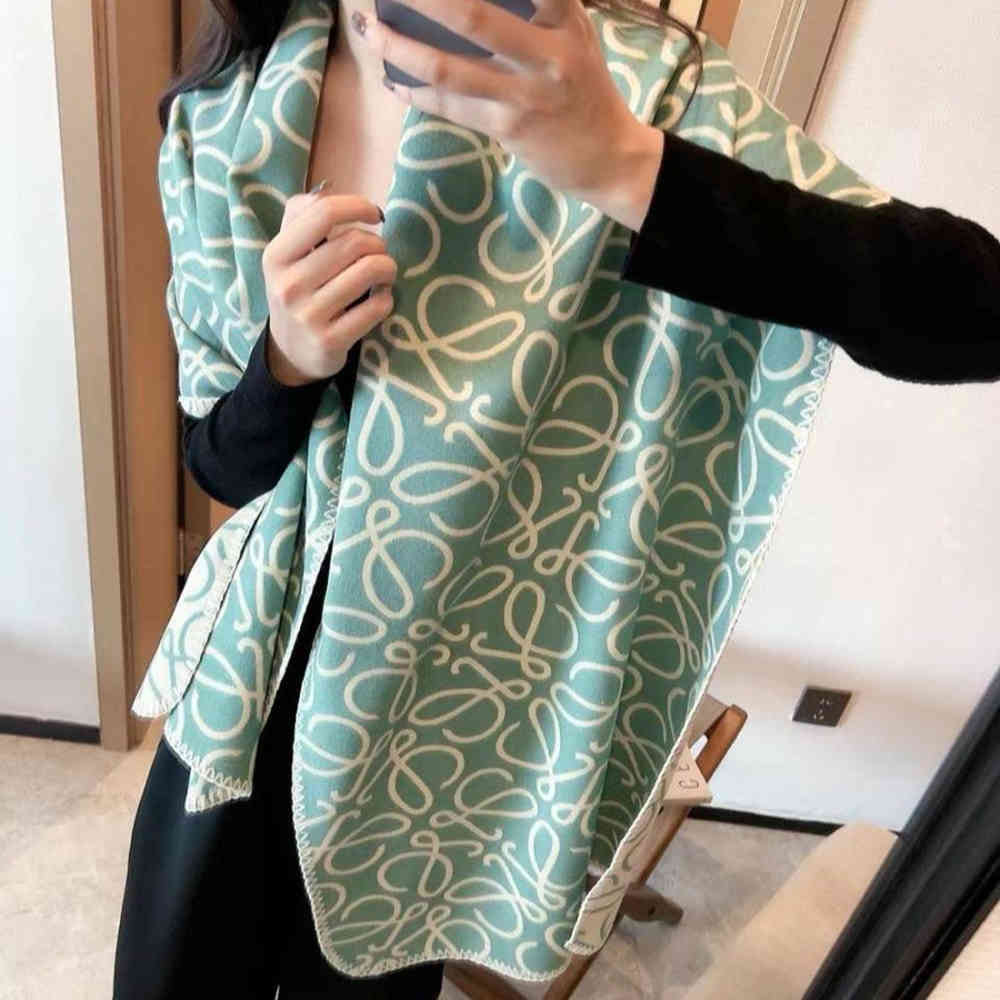 Loewe Anagram Green Scarf-1