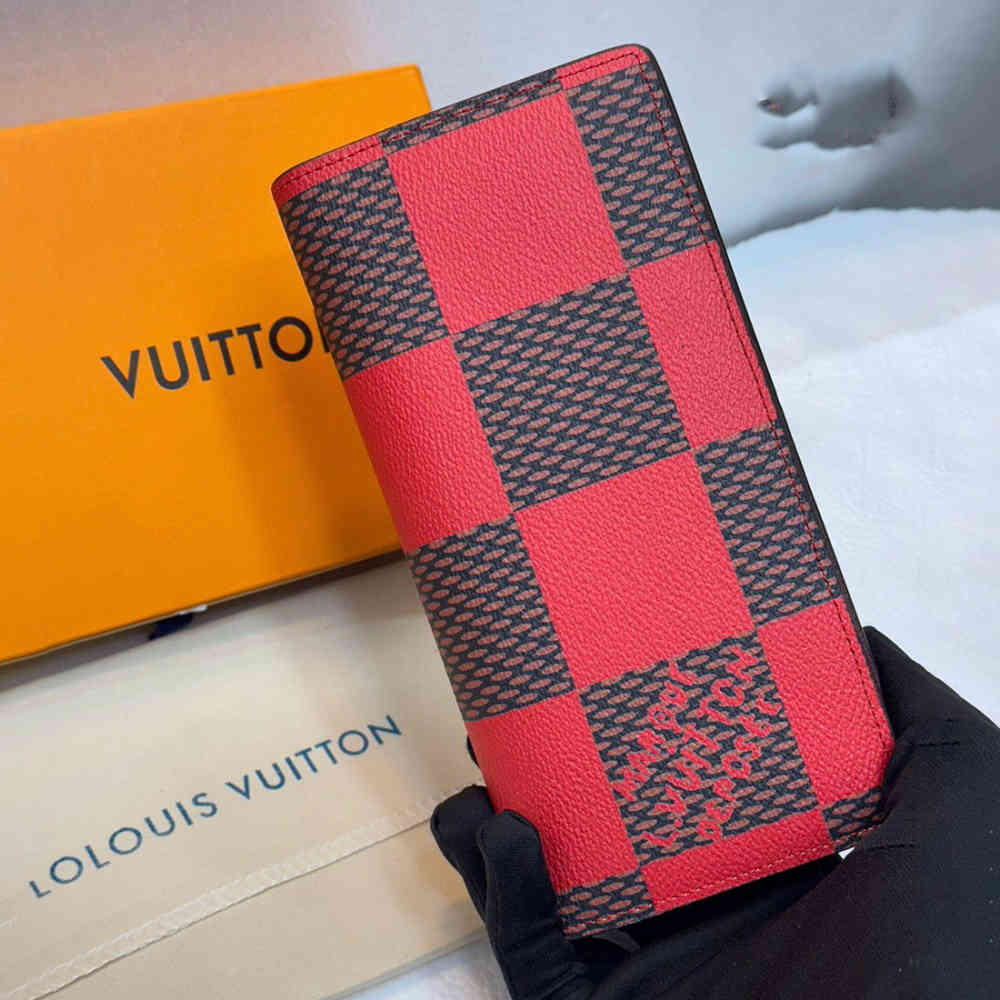Red Louis Vuitton Green Premium Long Wallet