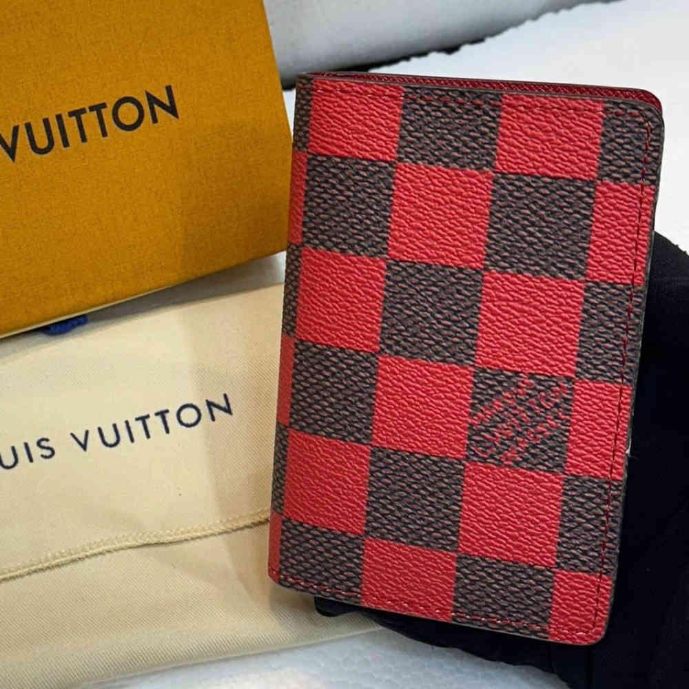 Red Louis Vuitton Blue Premium Pocket Organiser Wallet
