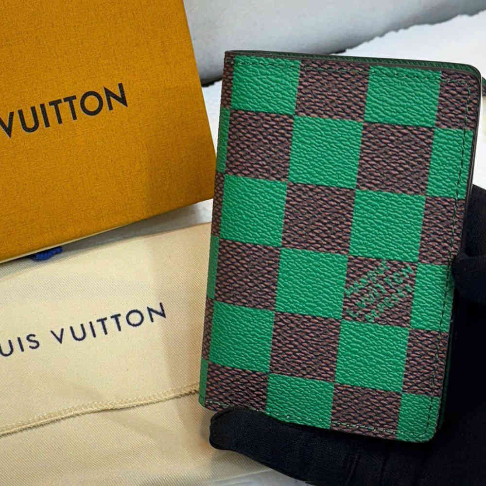 Green Louis Vuitton Blue Premium Pocket Organiser Wallet