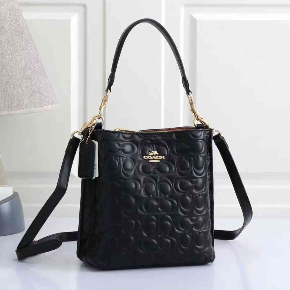 Black Coach Willow Emboss Beige Bucket Bag