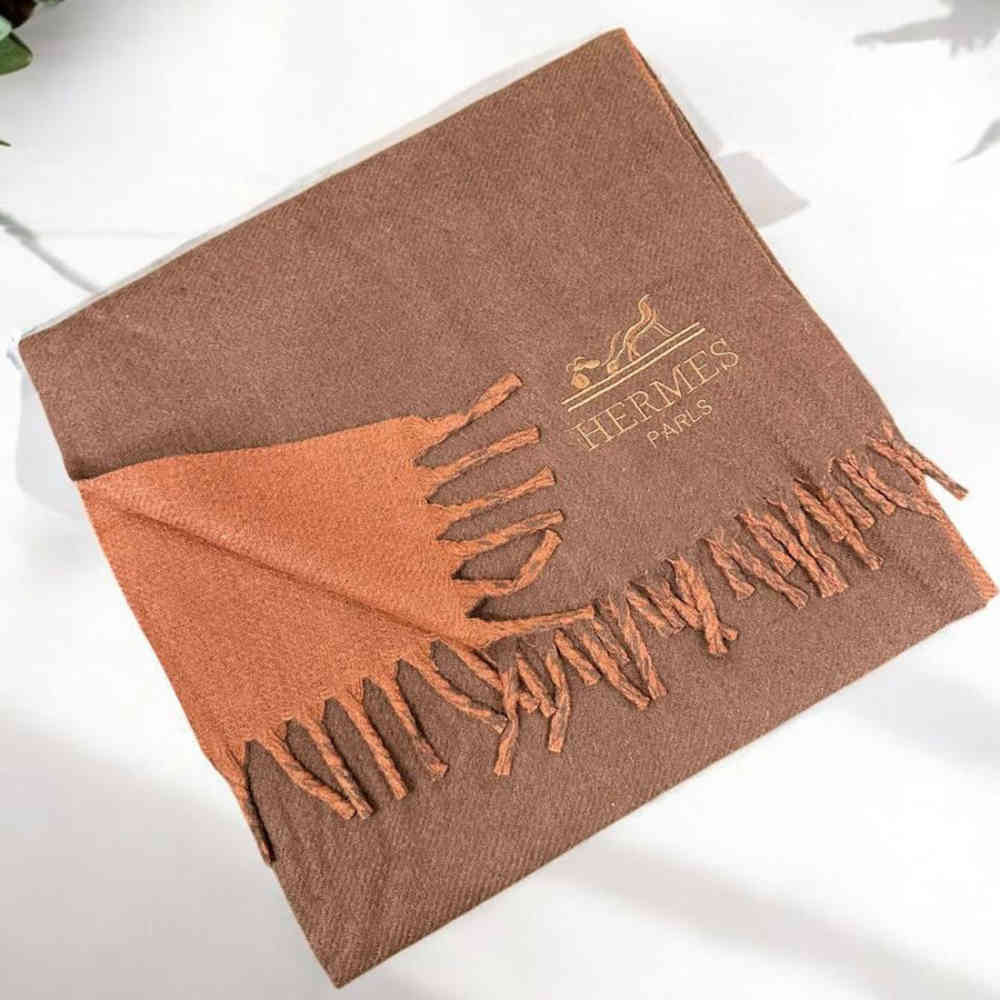 Brown Hermes Premium Quality Green & Blue Silk Stole