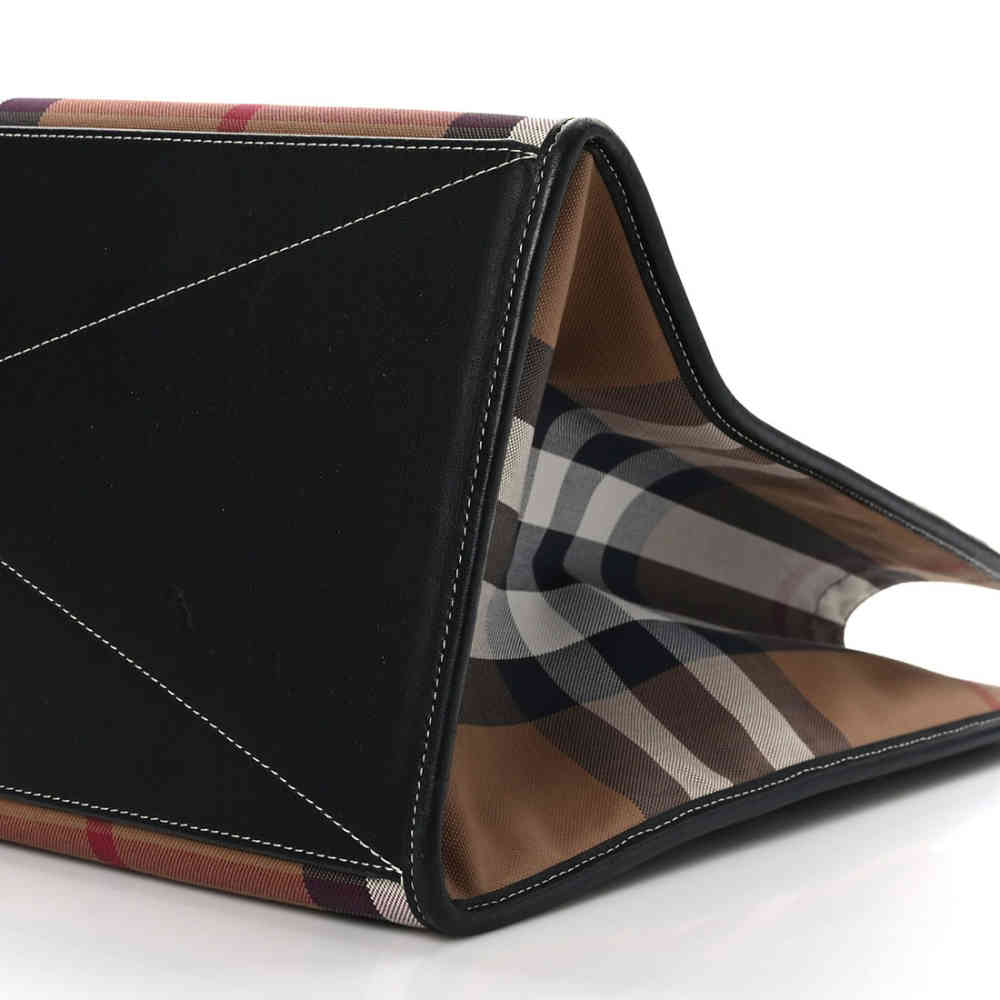 Burberry Denny Checked Brown Tote Bag-thumb-2