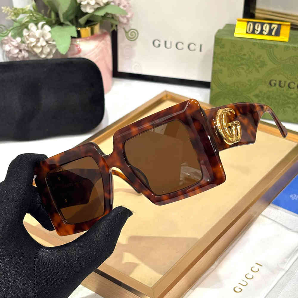 Gucci Oversized Square Brown Women's Sunglasses-1