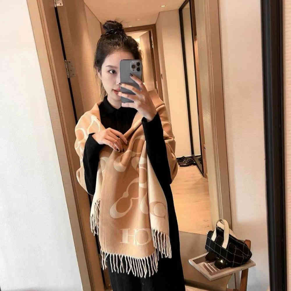 Coach Signature Beige C Border Stole-thumb-1