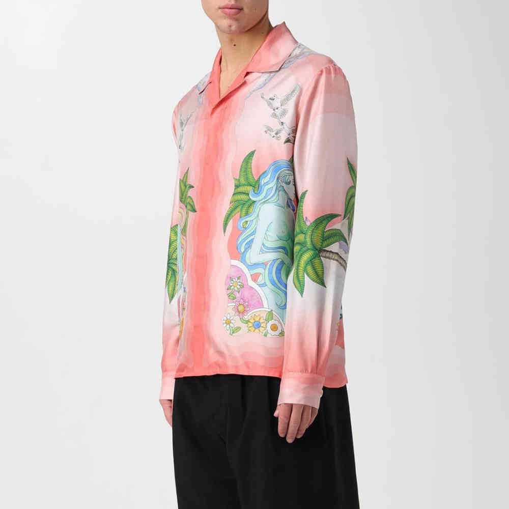 Pink Casablanca Vol De Nuit Silk Shirt