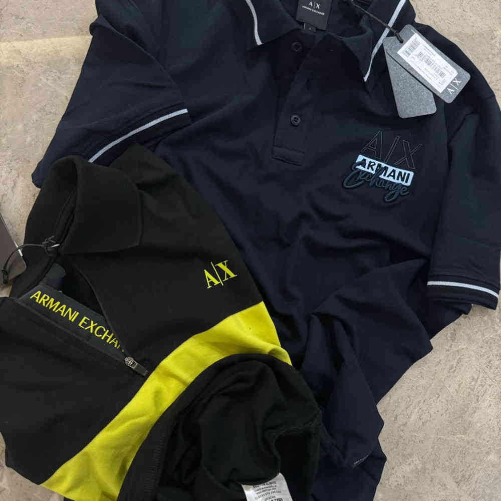 Armani Exchange Black & Yellow Premium Quality T-shirt-1