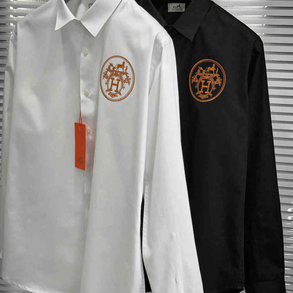 Hermès H Logo Embroidery Black Premium Shirt-2