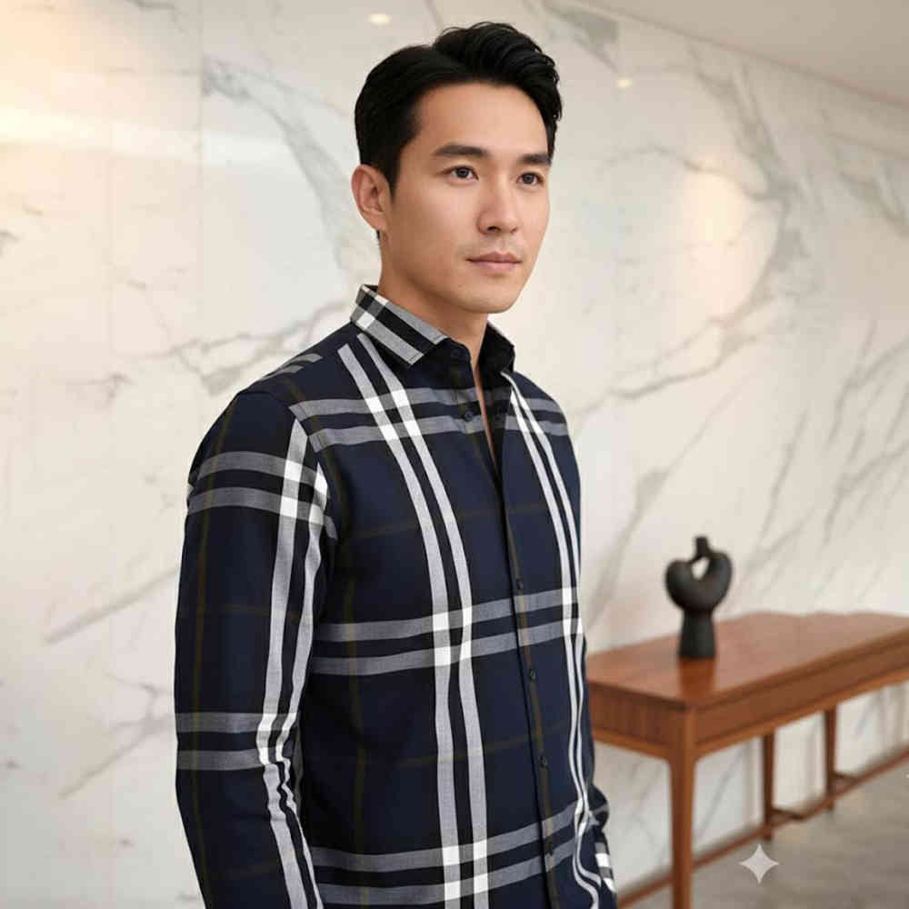 Black Burberry Checked Brown Premium Shirt