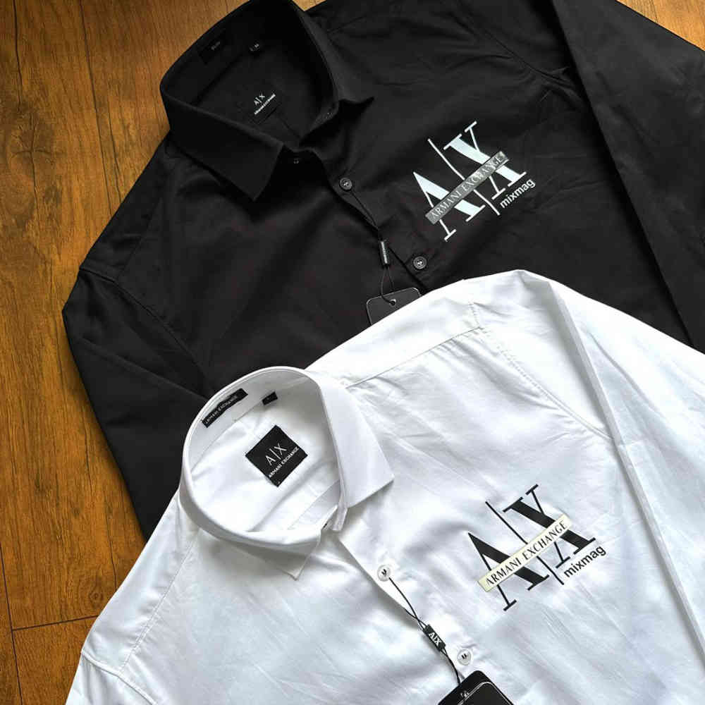 Armani Exchange Men's Mixmag Regular Fit White Cotton Shirt-4