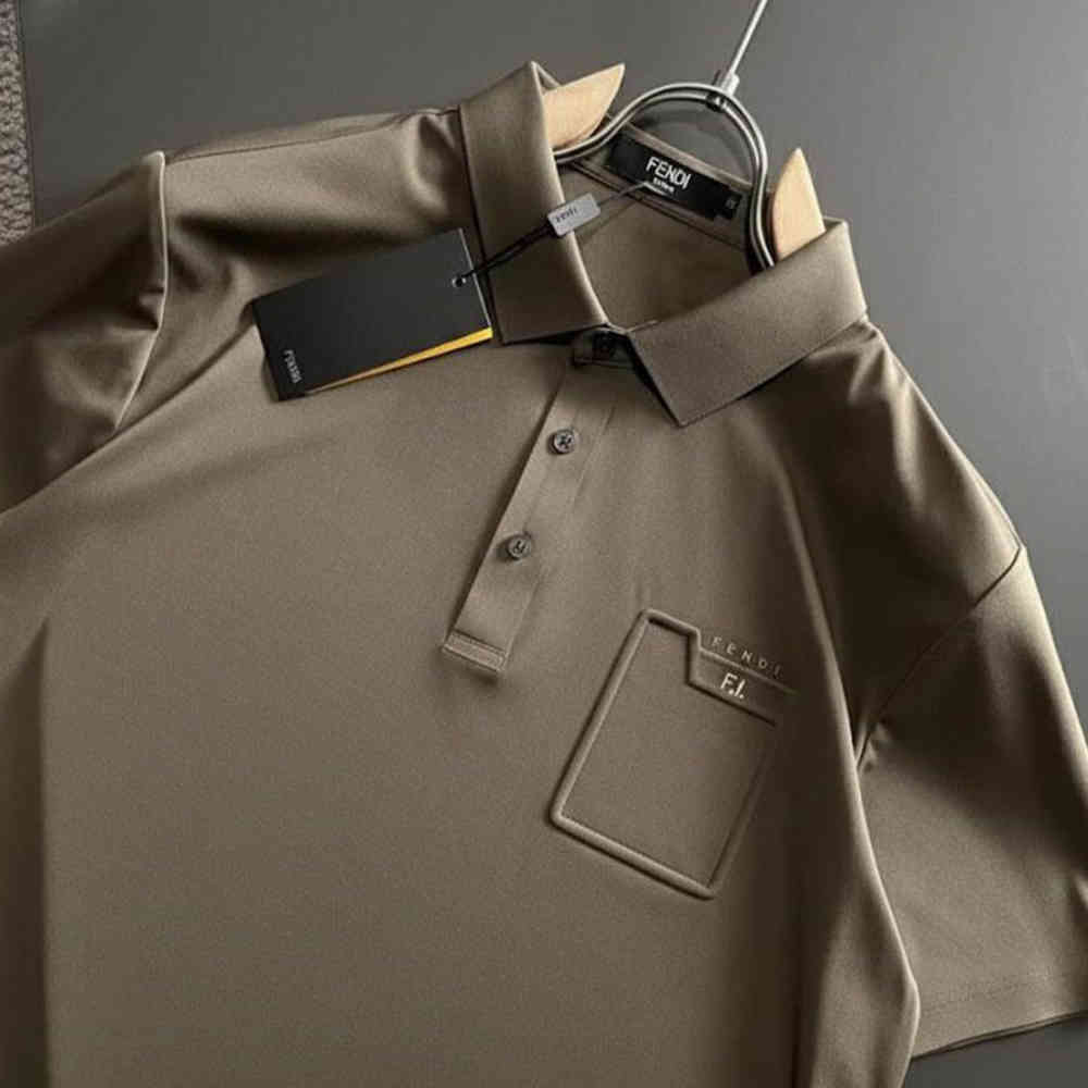 Fendi Brown Premium Quality T-shirt-2