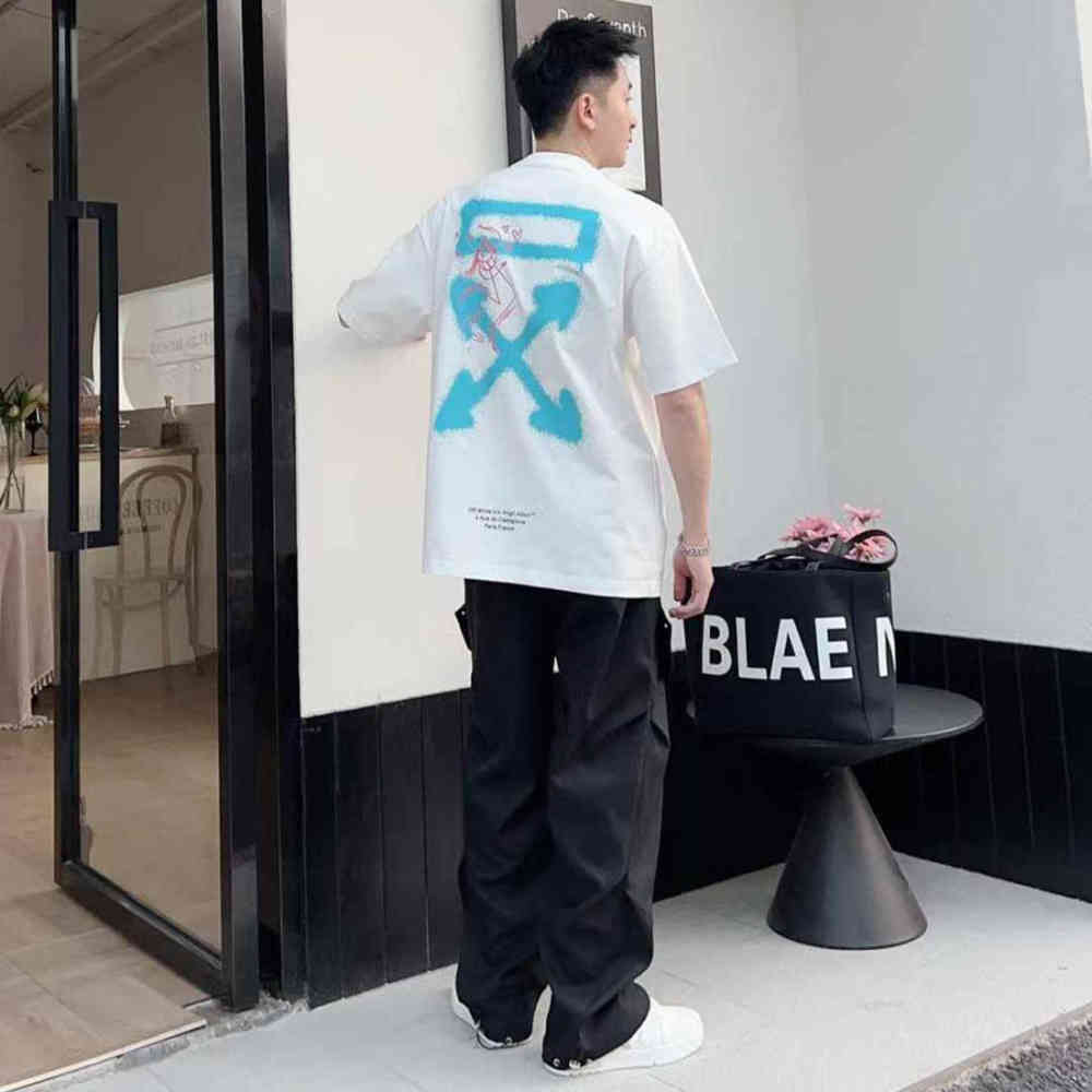 Off-White X Andre Saraiva Spray Arrow Slim White Baggy T-Shirt-3