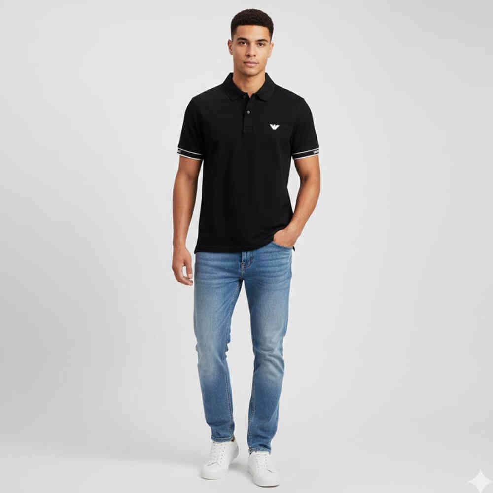 Emporio Armani Black Premium Quality Polo T-shirt-2